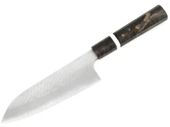 ORYOKI Allzweckmesser SPG2 Migaki Tsuchime Santoku 180, Birke