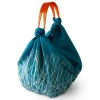 ORYOKI Baumwolltasche Furoshiki Tsuru, blau, 100 cm