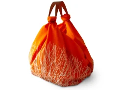 ORYOKI Baumwolltasche Furoshiki Tsuru, orange, 100 cm