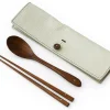 ORYOKI Besteck Set mit Essstäbchen, Löffel und Leder-Tasche