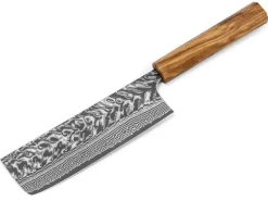 ORYOKI Damastmesser Nakiri 165 SG2, 63 Lagen, Olive