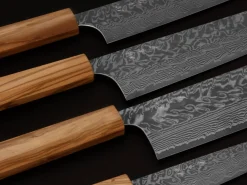 ORYOKI Damastmesser Nakiri 165 SG2, 63 Lagen, Olive