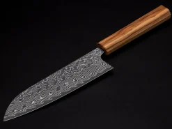 ORYOKI Damastmesser Santoku 170 SG2, 63 Lagen, Olive