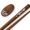 ORYOKI Essstäbchen Set mit Ablage Sakura, Granadillo