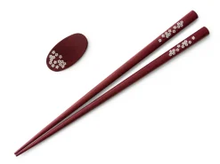 ORYOKI Essstäbchen Set mit Ablage Sakura, Purple Heart