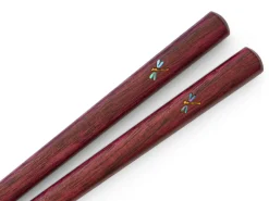 ORYOKI Essstäbchen Set mit Ablage Tonbo, Purple Heart