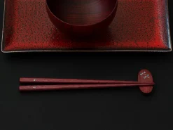 ORYOKI Essstäbchen Set mit Ablage Tonbo, Purple Heart