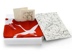 ORYOKI Geschenkset Chiyogami mit Furoshiki Kuren L, rot