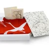 ORYOKI Geschenkset Chiyogami mit Furoshiki Kuren M, rot