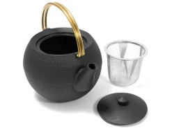 ORYOKI Gusseisen Teekanne Marutama L, 1,1 L Messinggriff