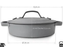 ORYOKI Gusseisen Topf OIGEN, flach, 24 cm