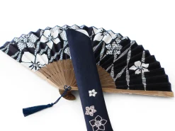 ORYOKI Handfächer Aihitoe Kon, blau