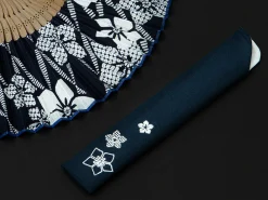 ORYOKI Handfächer Aihitoe Kon, blau