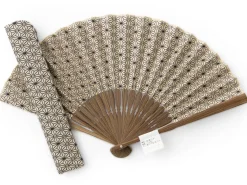 ORYOKI Handfächer Asanoha, Beige