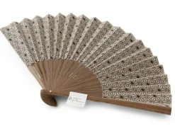 ORYOKI Handfächer Asanoha, Beige
