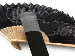 ORYOKI Handfächer Fujin Raijin, Donner-Gott, schwarz