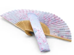 ORYOKI Handfächer Sakura Fubuki, Kirschblüte blau