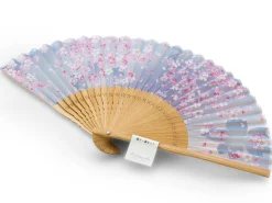 ORYOKI Handfächer Sakura Fubuki, Kirschblüte blau