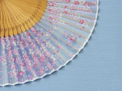 ORYOKI Handfächer Sakura Fubuki, Kirschblüte blau
