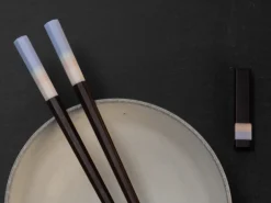 ORYOKI Japanische Essstäbchen LA Coast, Ebenholz, mit Ablage