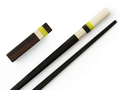 ORYOKI Japanische Essstäbchen Manchester Bee, Ebenholz, mit Ablage