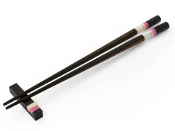 ORYOKI Japanische Essstäbchen Midnight Paris, Ebenholz, mit Ablage