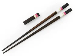 ORYOKI Japanische Essstäbchen Midnight Paris, Ebenholz, mit Ablage