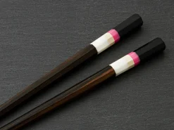 ORYOKI Japanische Essstäbchen Midnight Paris, Ebenholz, mit Ablage