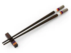 ORYOKI Japanische Essstäbchen Valencia Scent, Ebenholz, mit Ablage