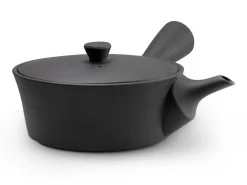 ORYOKI Japanische Kyusu Sencha 320, Banko Yaki, 320 ml, schwarz