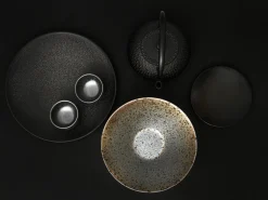 ORYOKI Japanischer Teller Homura, schwarz, 3 Größen