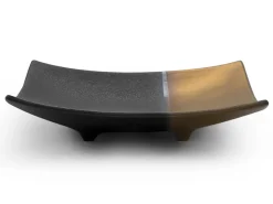 ORYOKI Japanischer Teller Sou, schwarz-gold, 2 Größen