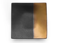 ORYOKI Japanischer Teller Sou, schwarz-gold, 2 Größen