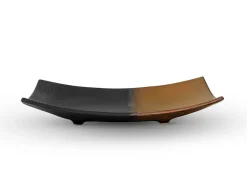ORYOKI Japanische Servierplatte Sou, schwarz-gold, 2 Größen