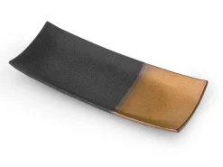 ORYOKI Japanische Servierplatte Sou, schwarz-gold, 2 Größen