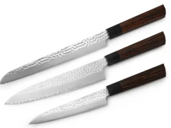 ORYOKI Japanisches Messer-Set Shichi, 3 Messer, Hammerschlag