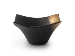 ORYOKI Japanische Soßenschale Sou, schwarz-gold