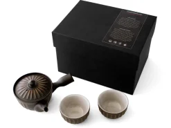 ORYOKI Japanisches Teeservice Kiku Kokudei, 3-teilig, Banko Yaki