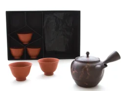 ORYOKI Japanisches Teeservice 6-teilig, Kyusu Tokoname Mokake