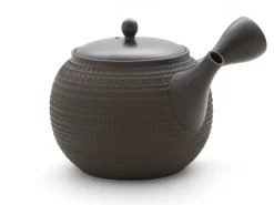 ORYOKI Japanisches Teeservice 6-teilig, Kyusu Tokoname Tobikanna Kuro