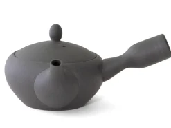 ORYOKI Japanisches Teeservice Teppachu Kurokusube, 3-teilig, Banko Yaki