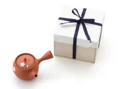 ORYOKI Japanische Teekanne Tokoname Sakura Momo mit Geschenkbox