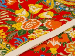 ORYOKI Japanpapier Chiyogami, Blumenstrauß auf Rot
