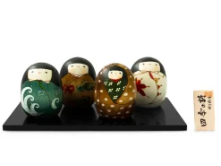 ORYOKI Kokeshi: Holzfigur Shiki set, 4 Figuren