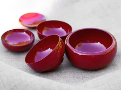 ORYOKI Schalenset Nakajima, Rot, 6-teilig