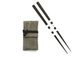 ORYOKI Premium Essstäbchen Motte-iku, teilbar, Ebenholz