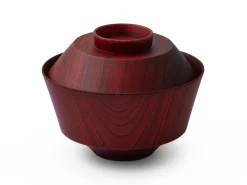 ORYOKI Suppenschale mit Deckel Hashi han, Urushi rot