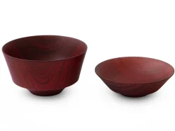 ORYOKI Suppenschale mit Deckel Hashi han, Urushi rot