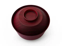 ORYOKI Suppenschale mit Deckel Hashi han, Urushi rot