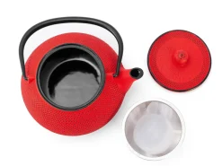 ORYOKI Teekanne Gusseisen Arare, Typ 7, 0,9 L, rot